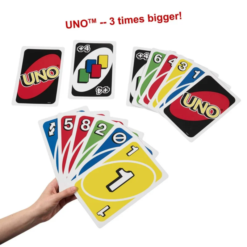 Giant UNO Card Game for Kids, Adults and Family Night, 108 Oversized Cards for 2-10 Players - Image 4