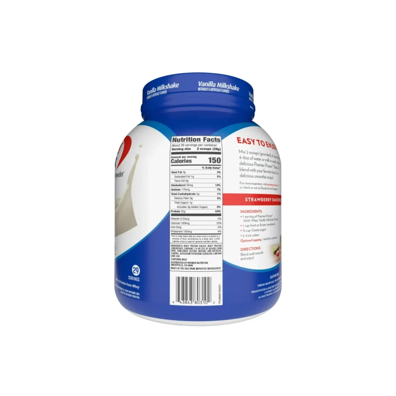 Premier Protein 100% Whey Protein Powder, Vanilla Milkshake, 30g Protein, 29 Servings - Image 3