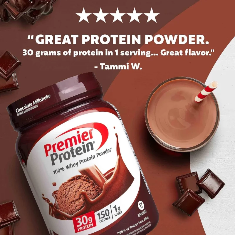 Premier Protein 100% Whey Protein Powder, Chocolate Milkshake, 30g Protein, 29 Servings - Image 2