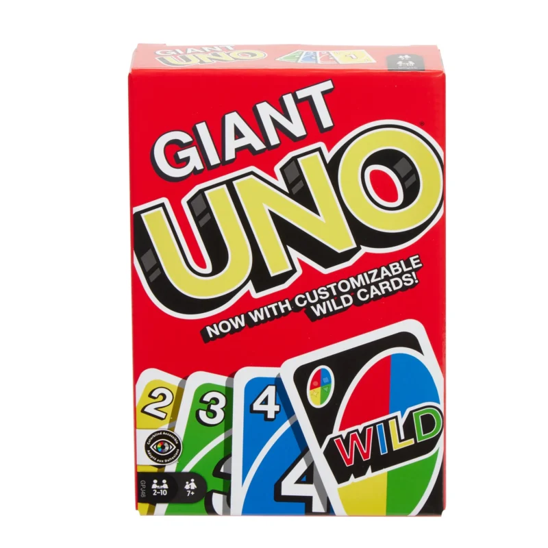 Giant UNO Card Game for Kids, Adults and Family Night, 108 Oversized Cards for 2-10 Players